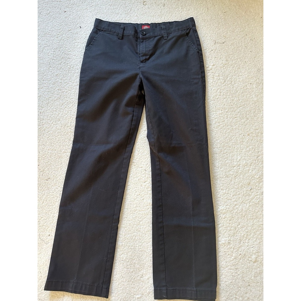 Duckies Kids School Uniform Pants Junior 14 Black Adjustable Waist Inseam 26